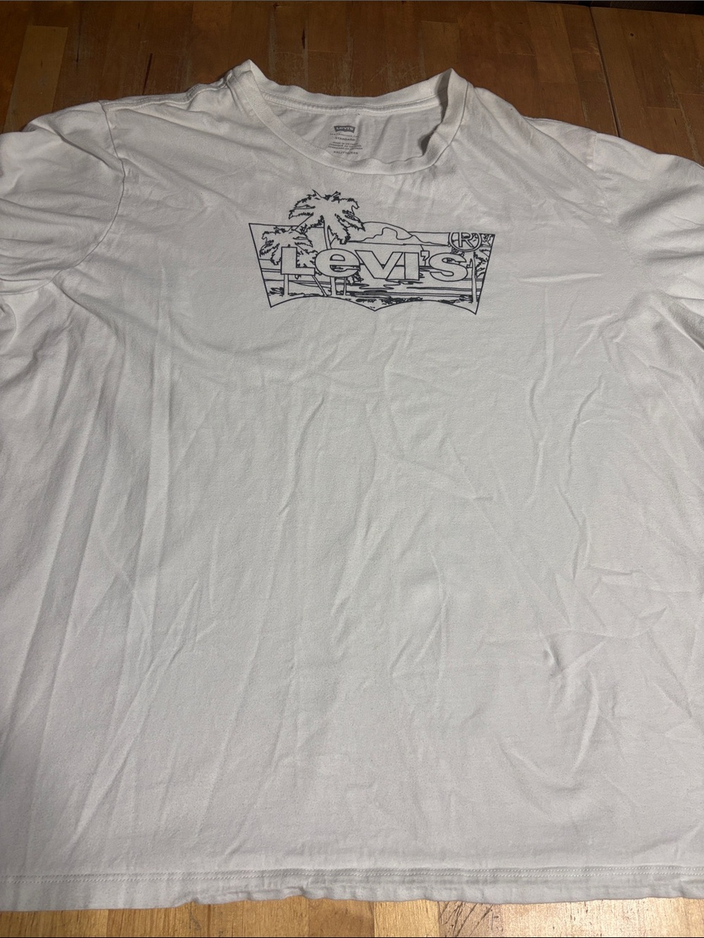Levi's White Tee with Black Outline Logo